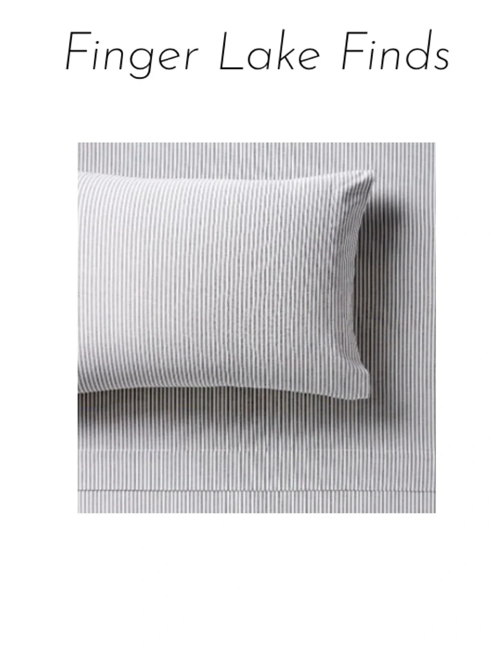 One Pottery Barn Teen Organic Cotton Grey Stripe Pillowcase, Standard